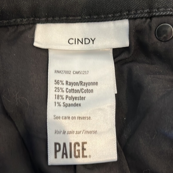 Paige Cindy Black Fog Luxe Coating Size 31 - Picture 9 of 16